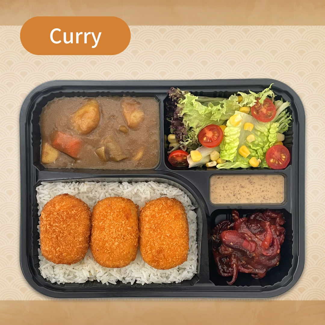 Curry Crab Hash Browns Bento